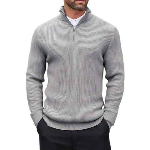 Quarter-Zip Mock Neck Sweater