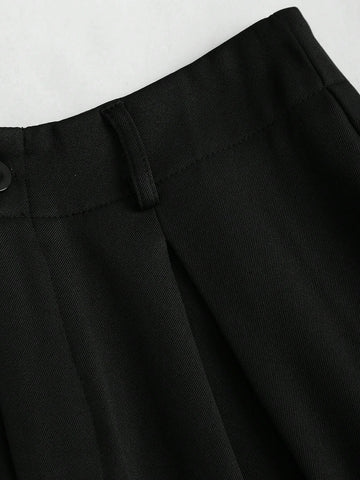 Pleated Wide-Leg Trousers
