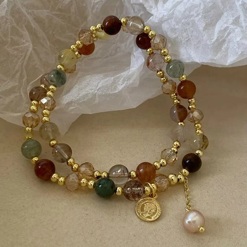 Vintage Double Layered Natural Stone Bracelet