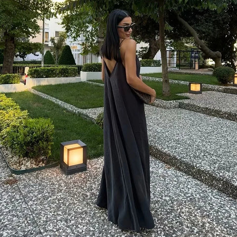 Black Slip Long Dresses
