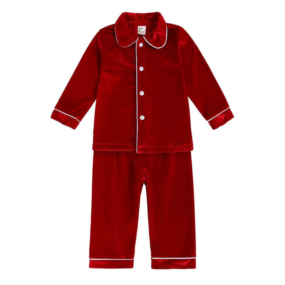 Kids' Velvet Christmas Pajamas