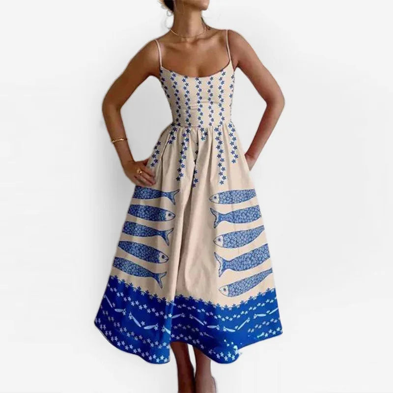 Printed Cami Midi Dress