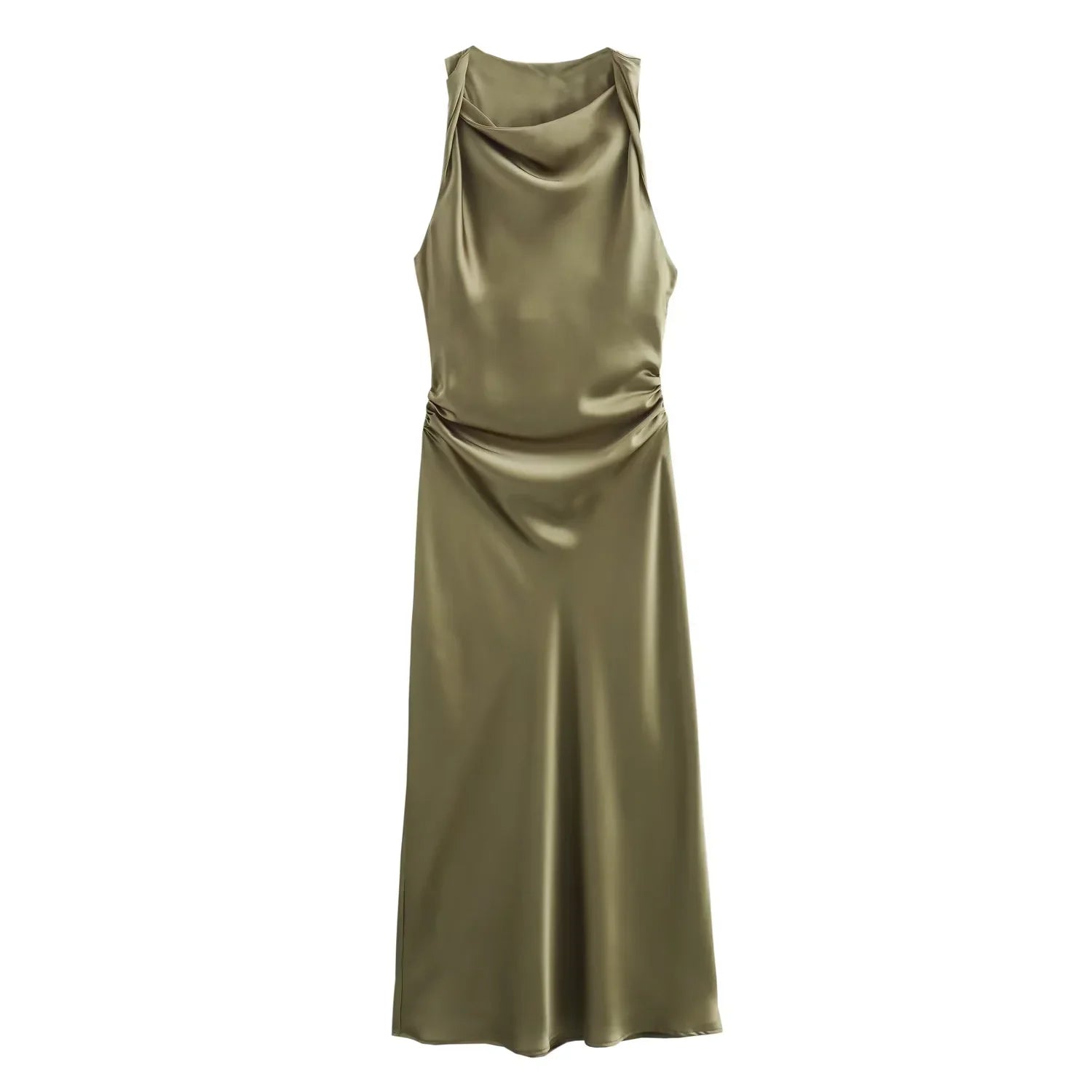Satin Midi Slip Dress