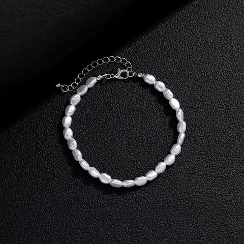 Vintage White Imitation Pearl Chain Bracelet
