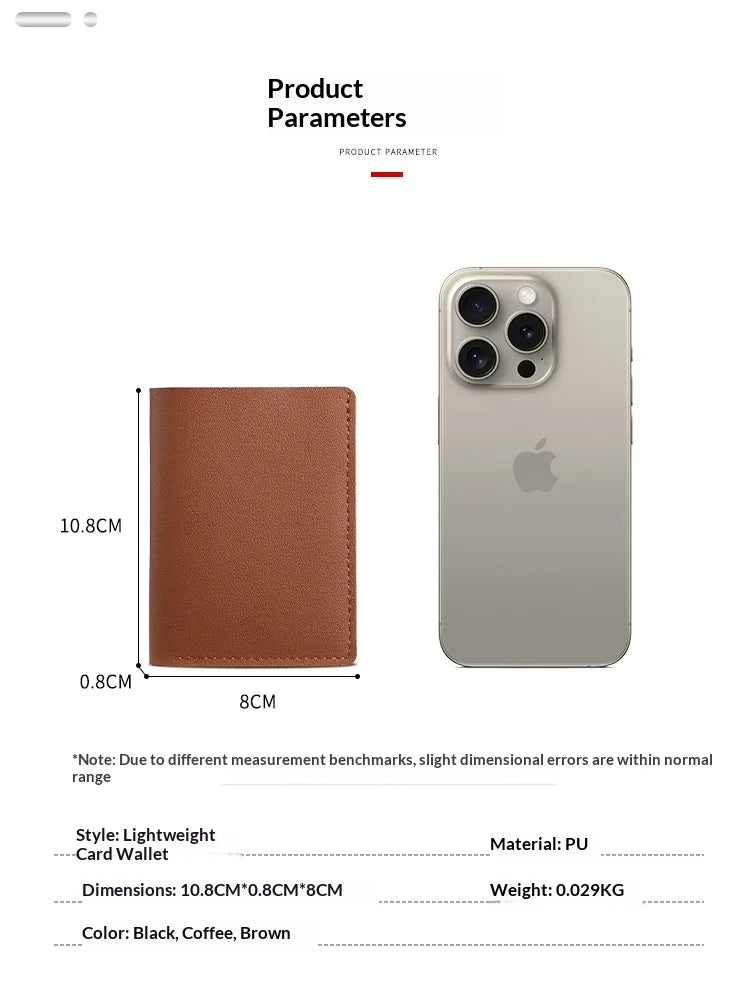 Compact Faux Leather Wallet