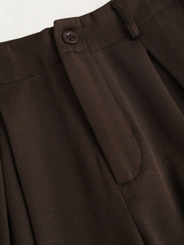 Pleated Wide-Leg Trousers