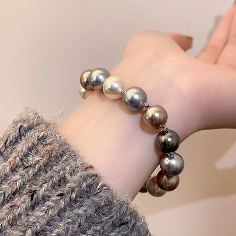 Color Bead Pearl Magnetic Buckle Bracelet