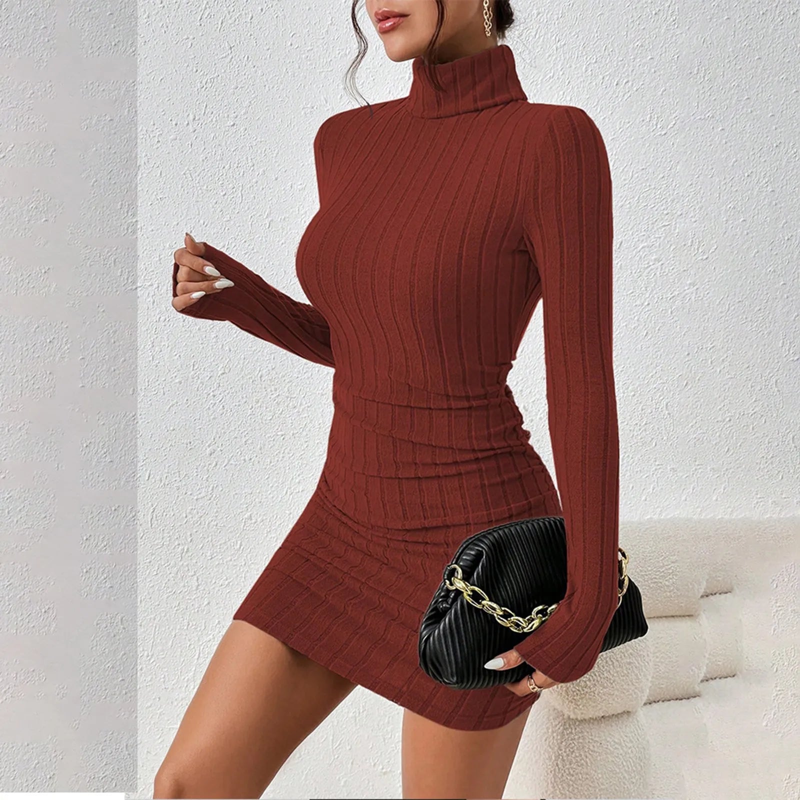 Turtleneck Sweater Dress