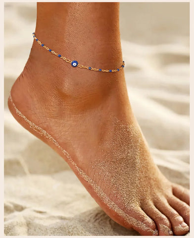 Stainless Steel Lucky Evil Eye Anklet Bracelet for Women