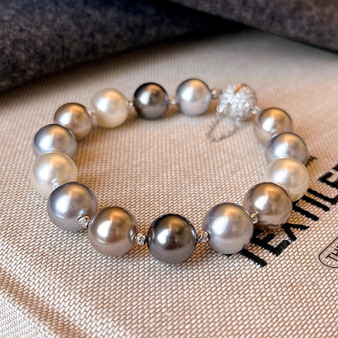 Color Bead Pearl Magnetic Buckle Bracelet