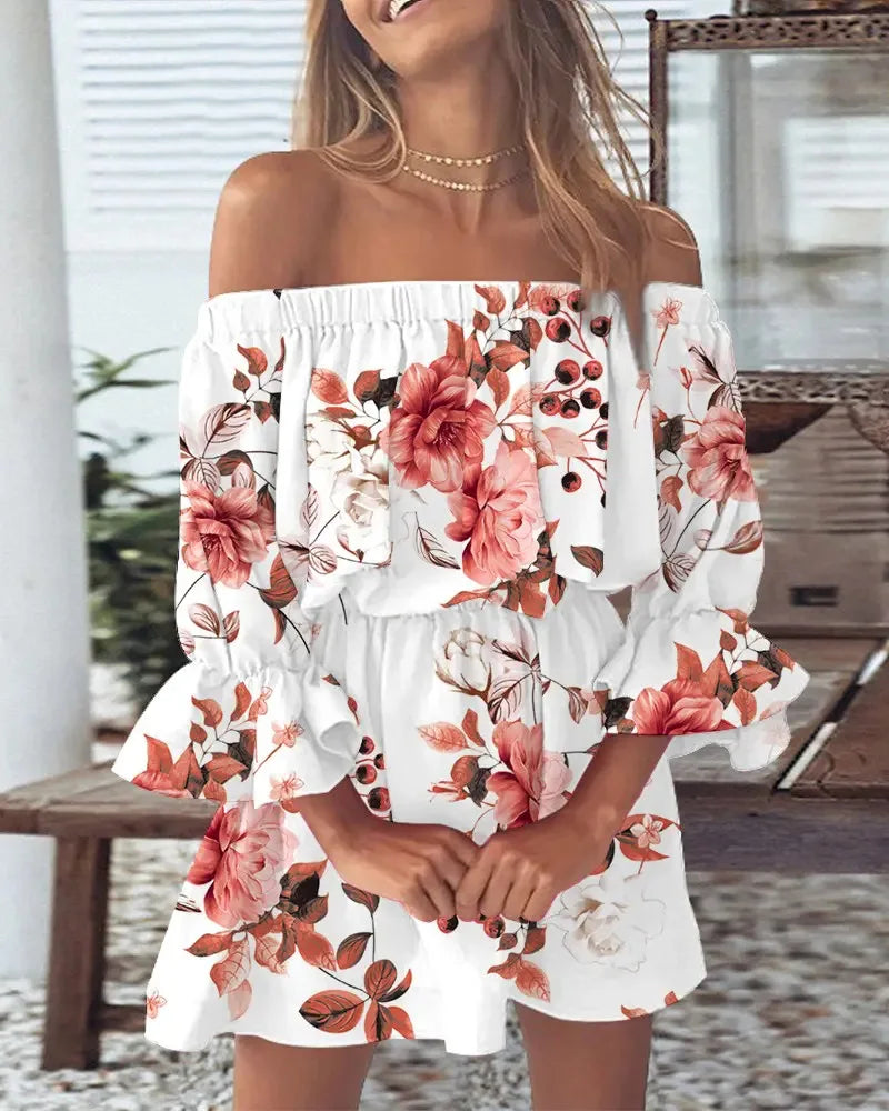 Off-Shoulder Floral Blouse