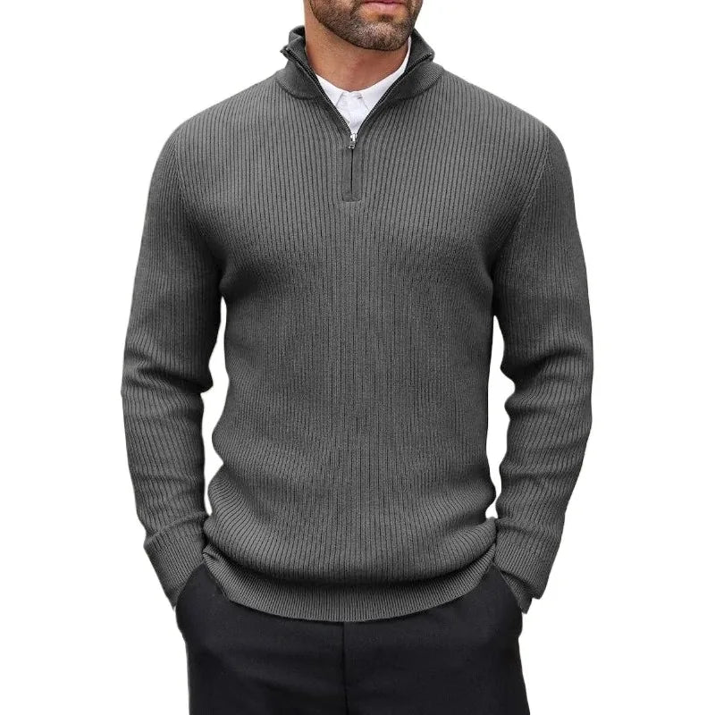 Quarter-Zip Mock Neck Sweater