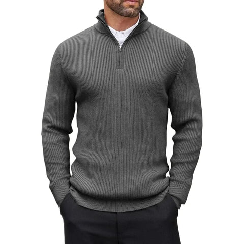 Quarter-Zip Mock Neck Sweater