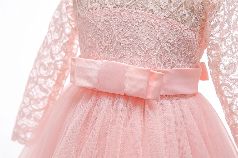 Long Lace Junior Bridesmaid Dress
