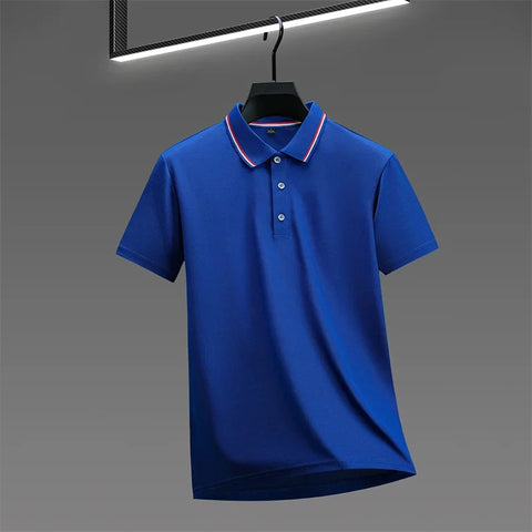 Casual Solid Color Short Sleeved Polo Shirt