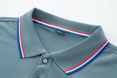 Casual Solid Color Short Sleeved Polo Shirt