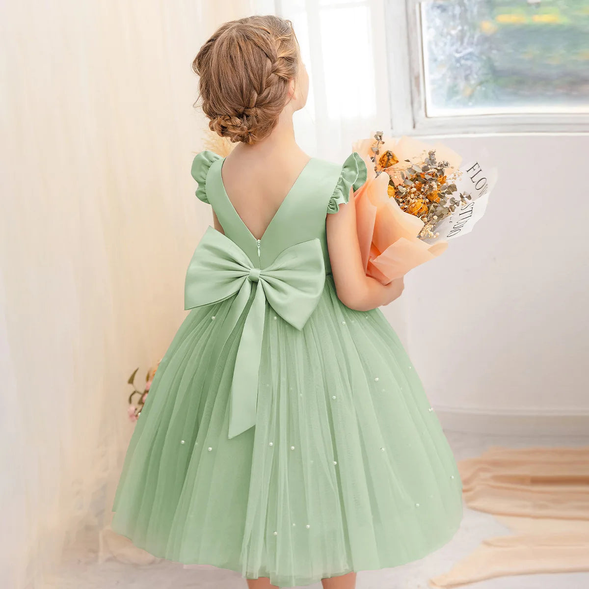 Tulle Party Dress with Big Back Bow