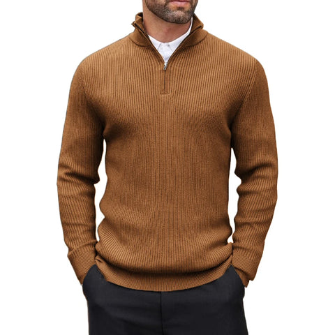 Quarter-Zip Mock Neck Sweater