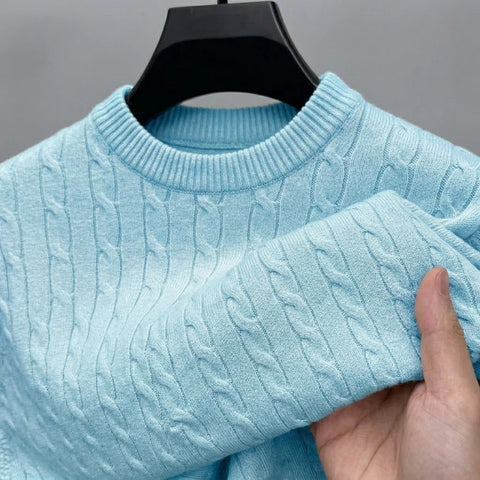 Cable-Knit Crewneck Sweater