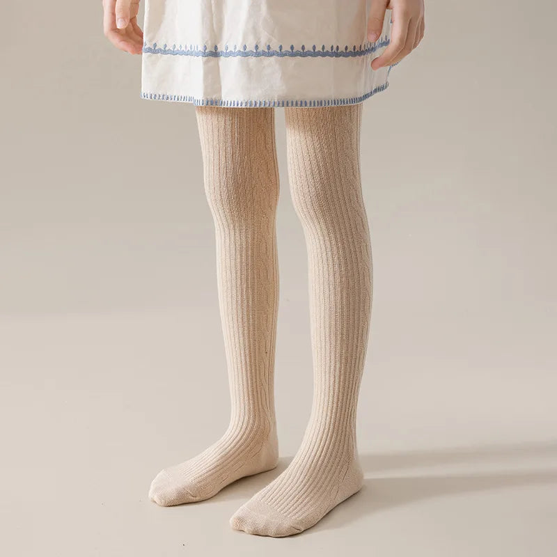 Girls' Ribbed Cotton Tights