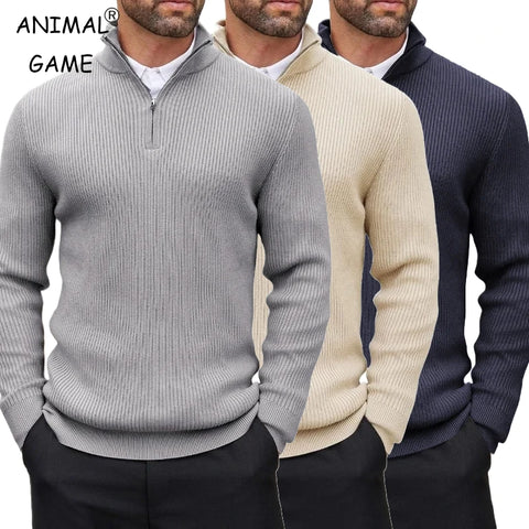 Quarter-Zip Mock Neck Sweater