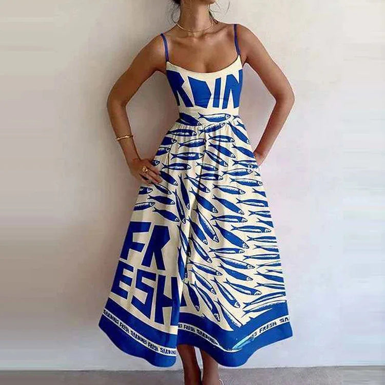Printed Cami Midi Dress
