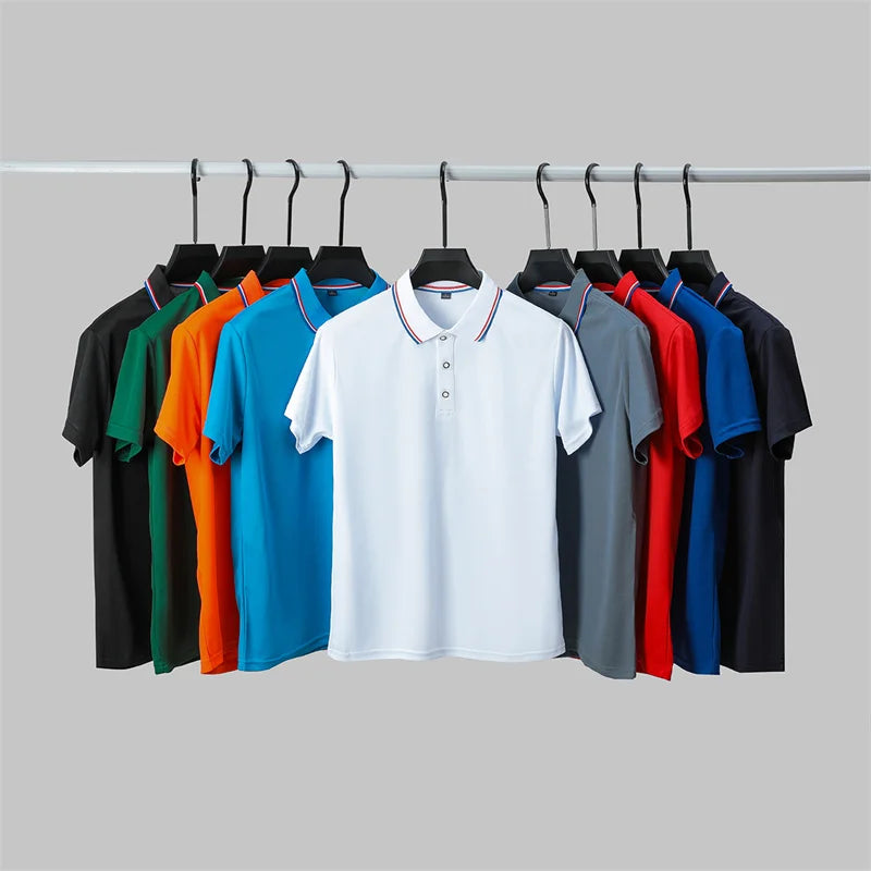 Casual Solid Color Short Sleeved Polo Shirt
