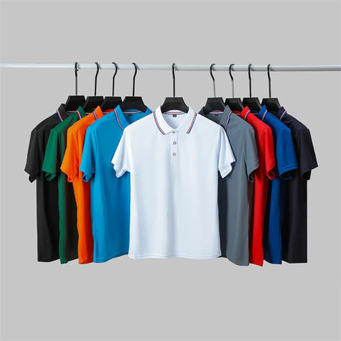 Casual Solid Color Short Sleeved Polo Shirt