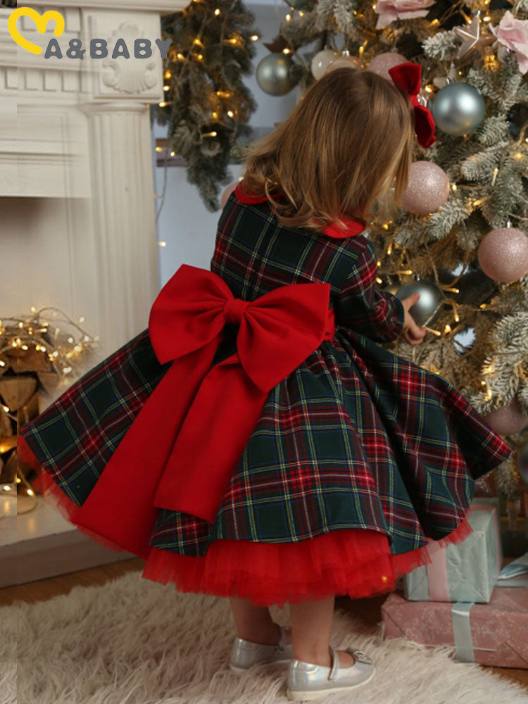 Girls' Red Plaid Holiday Tulle Dress