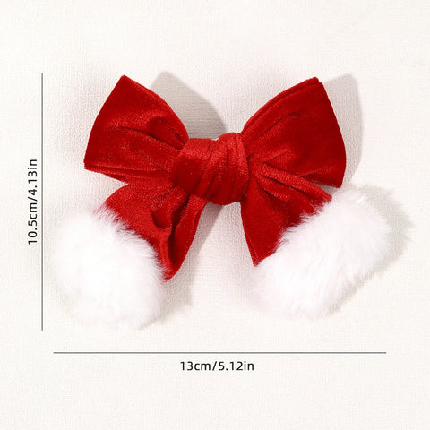 Velvet Holiday Hair Bow Clips