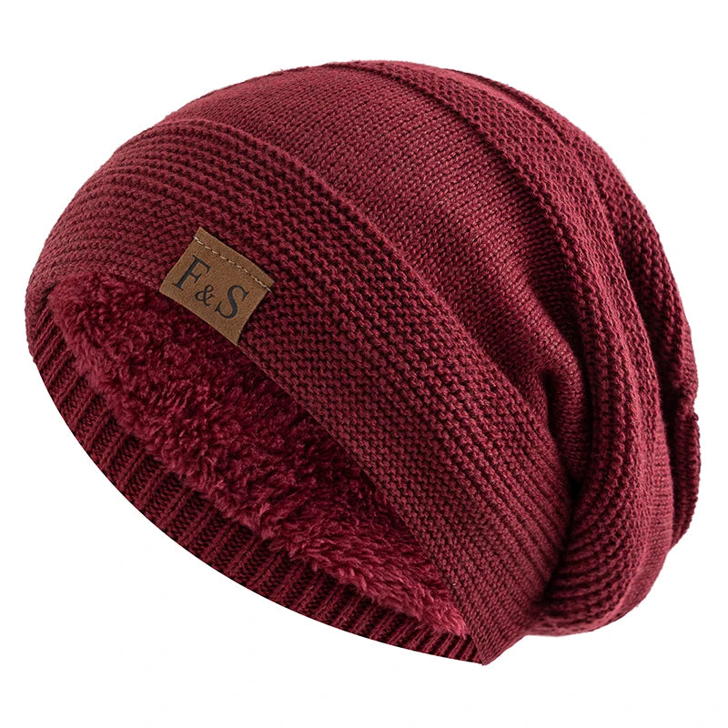Fleece-Lined Knit Beanie