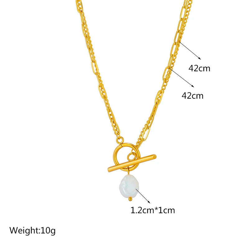 Pearl Toggle Chain Necklace