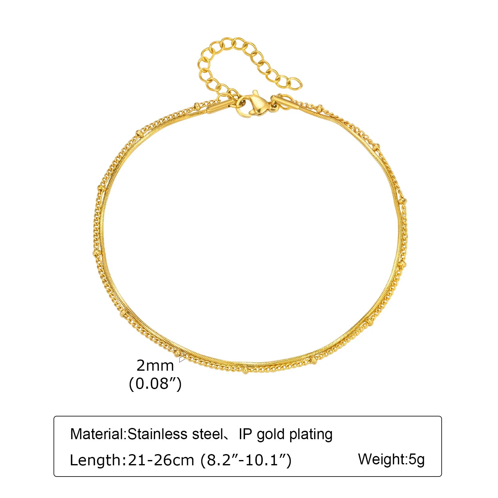 Stainless Steel Lucky Evil Eye Anklet Bracelet for Women
