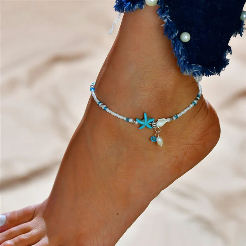 Starfish Beaded Anklet