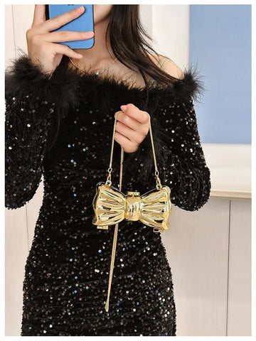 Gold Bow Evening Bag
