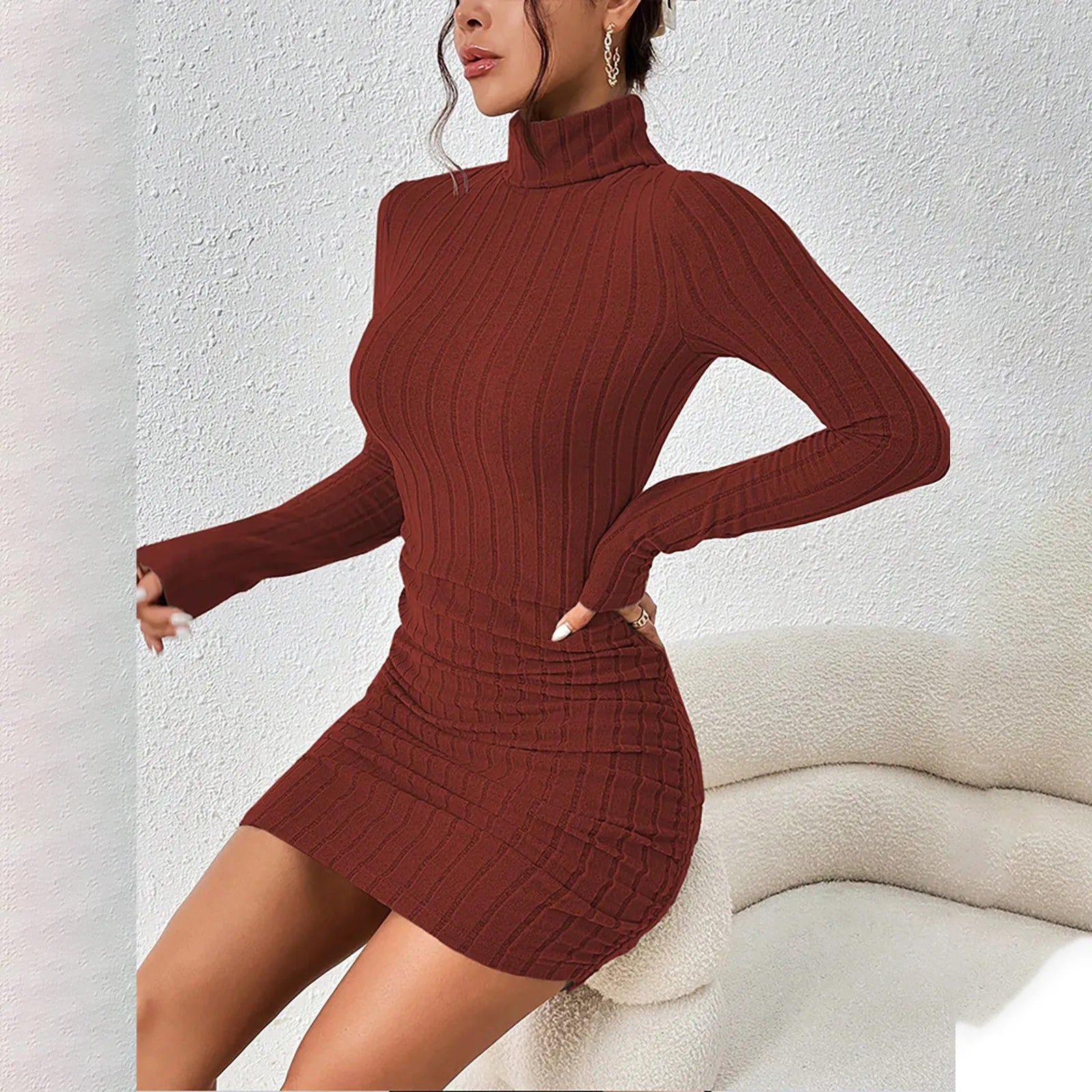 Turtleneck Sweater Dress