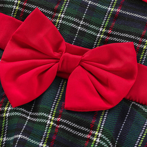 Girls' Red Plaid Holiday Tulle Dress