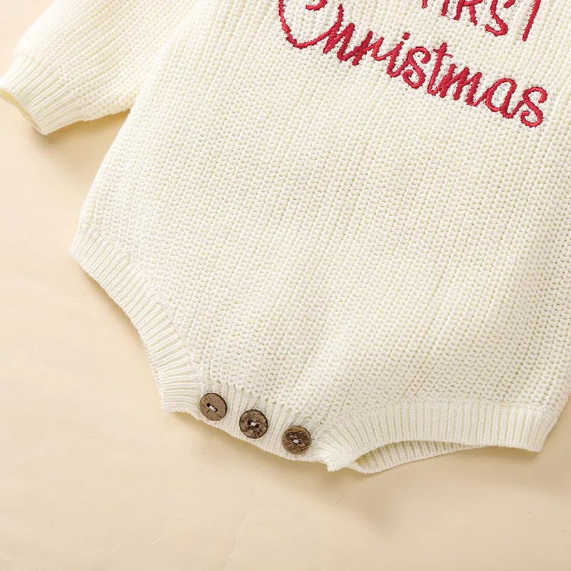 Baby 'My First Christmas' Knit Romper
