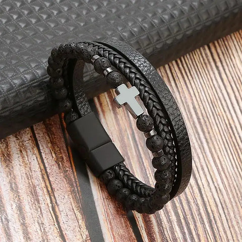 Layered Leather Bracelet