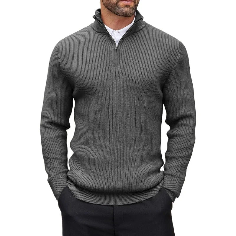 Quarter-Zip Mock Neck Sweater
