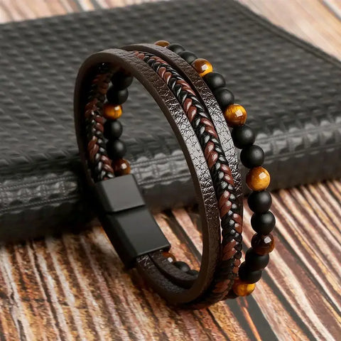 Layered Leather Bracelet