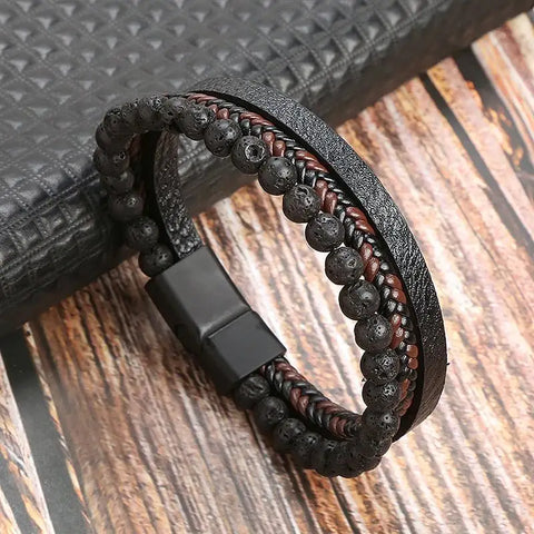 Layered Leather Bracelet