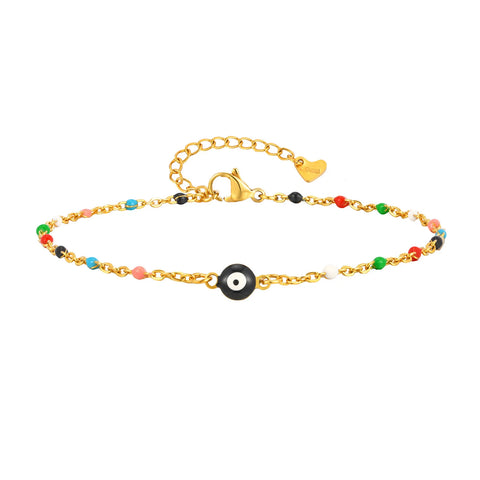 Stainless Steel Lucky Evil Eye Anklet Bracelet for Women