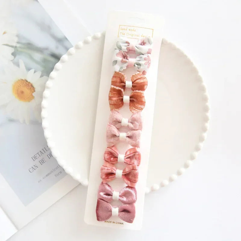 Girls' Bow Hair Clip Set (10 Pieces)