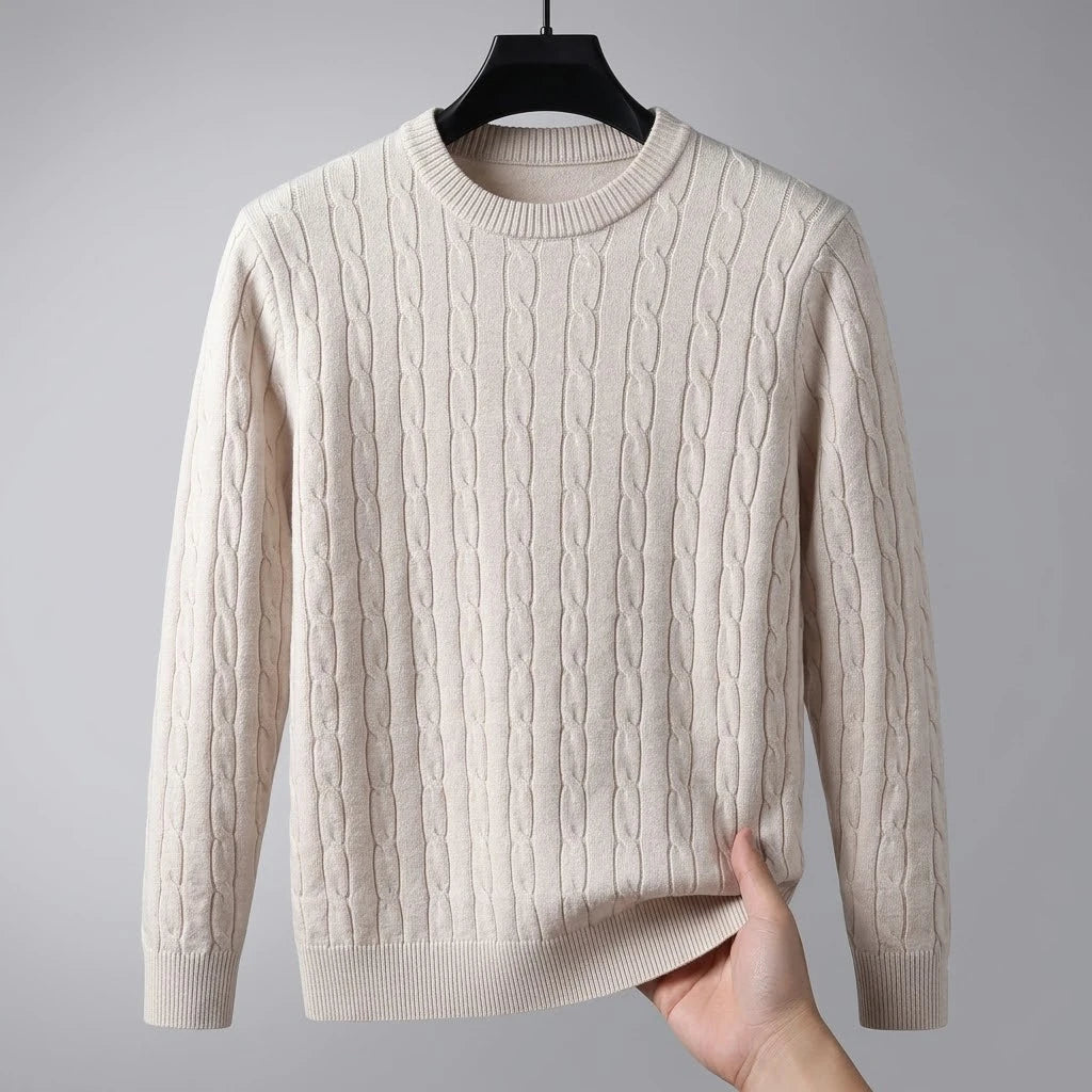 Cable-Knit Crewneck Sweater