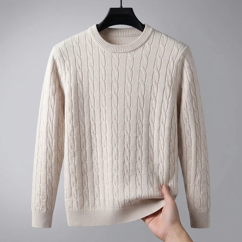 Cable-Knit Crewneck Sweater