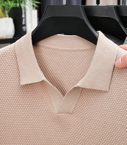 Ribbed Knit Polo