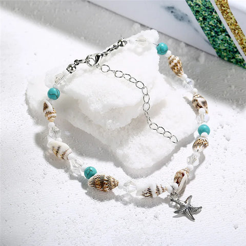 Starfish Beaded Anklet