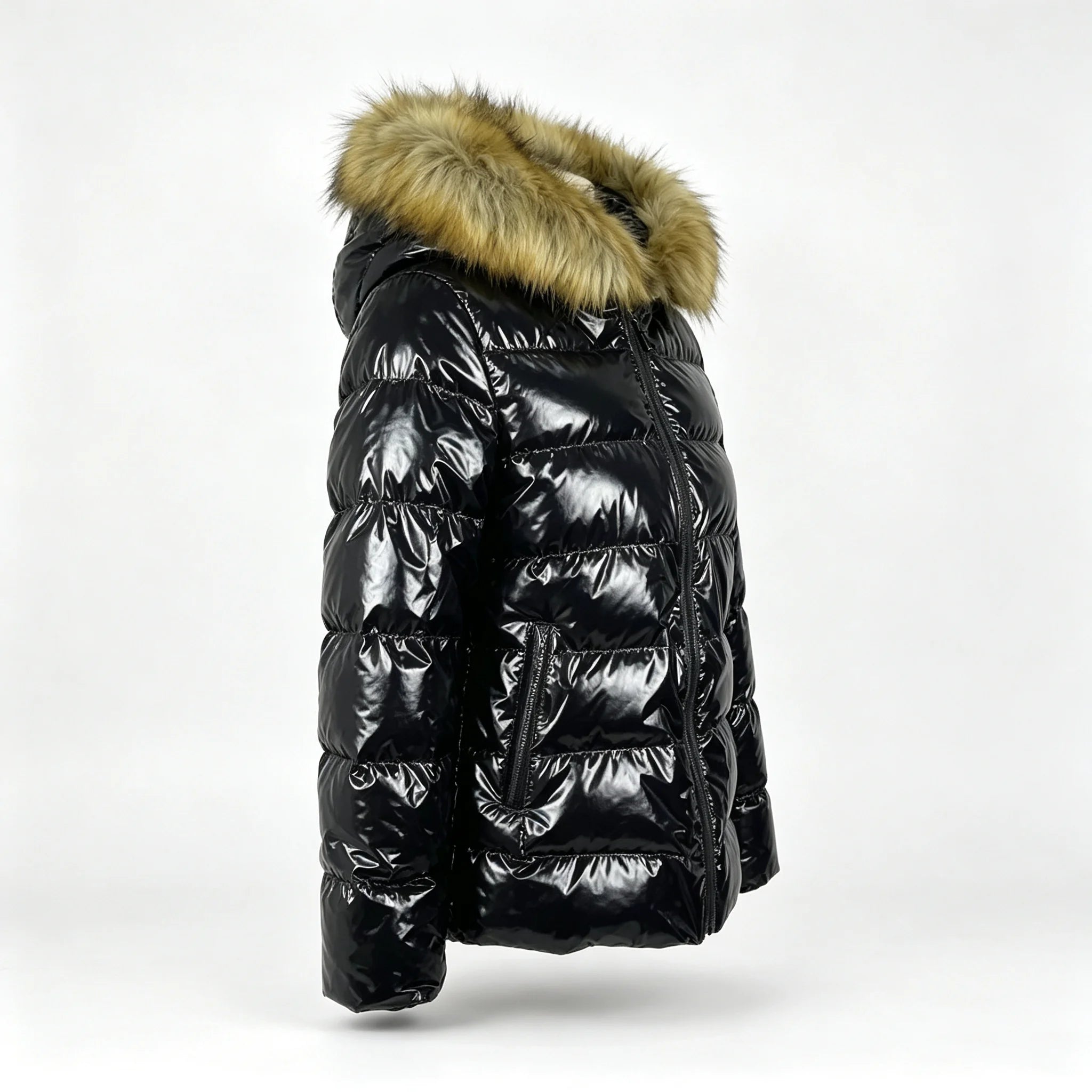 Shiny Hooded Puffer Jacket