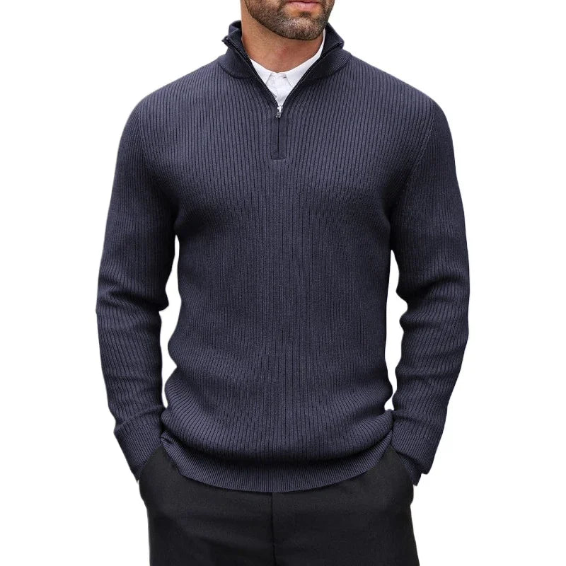 Quarter-Zip Mock Neck Sweater